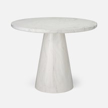 Online Designer Hallway/Entry GIOVANNI, Entry Table, White Swirl, 38"Dx30"H, Lacquered Resin.