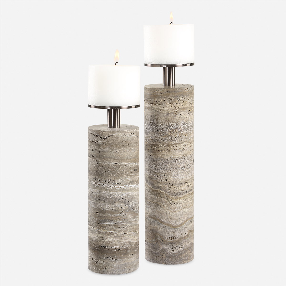 Shadowstone Candleholders Set/2, Decorative by Uttermost, 4" width x 15.5" height x 4" depth View 1