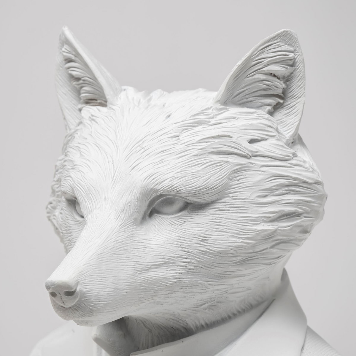 Murray 6L x 5W White Resin Business Fox, Decorative Object by Mercana, 6.3" length x 5.51" width x 12.8" height View 6