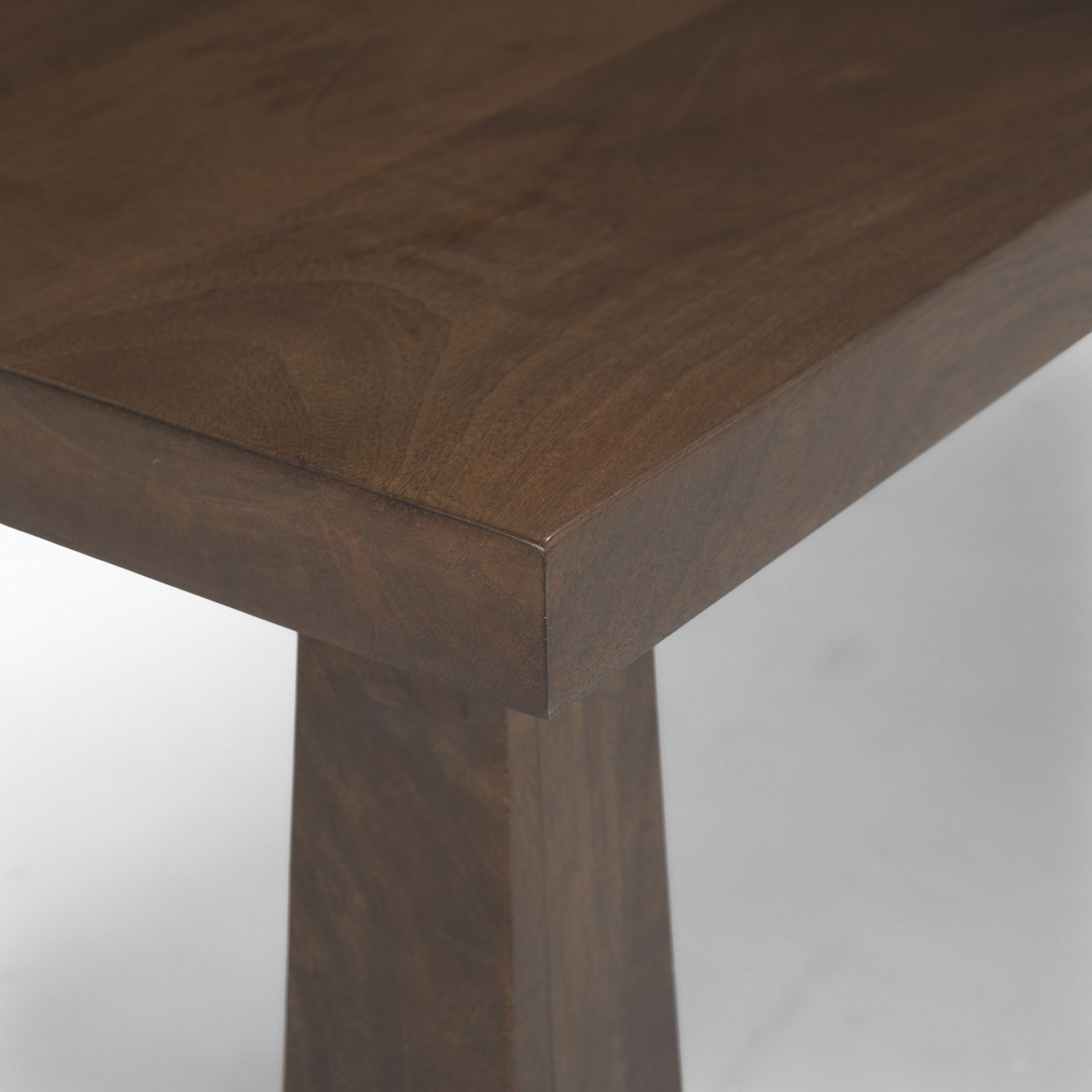 Wolcott Rectangular Dark Brown Solid Wood Bench, Benche by Mercana, 60" length x 16" width x 18" height View 8