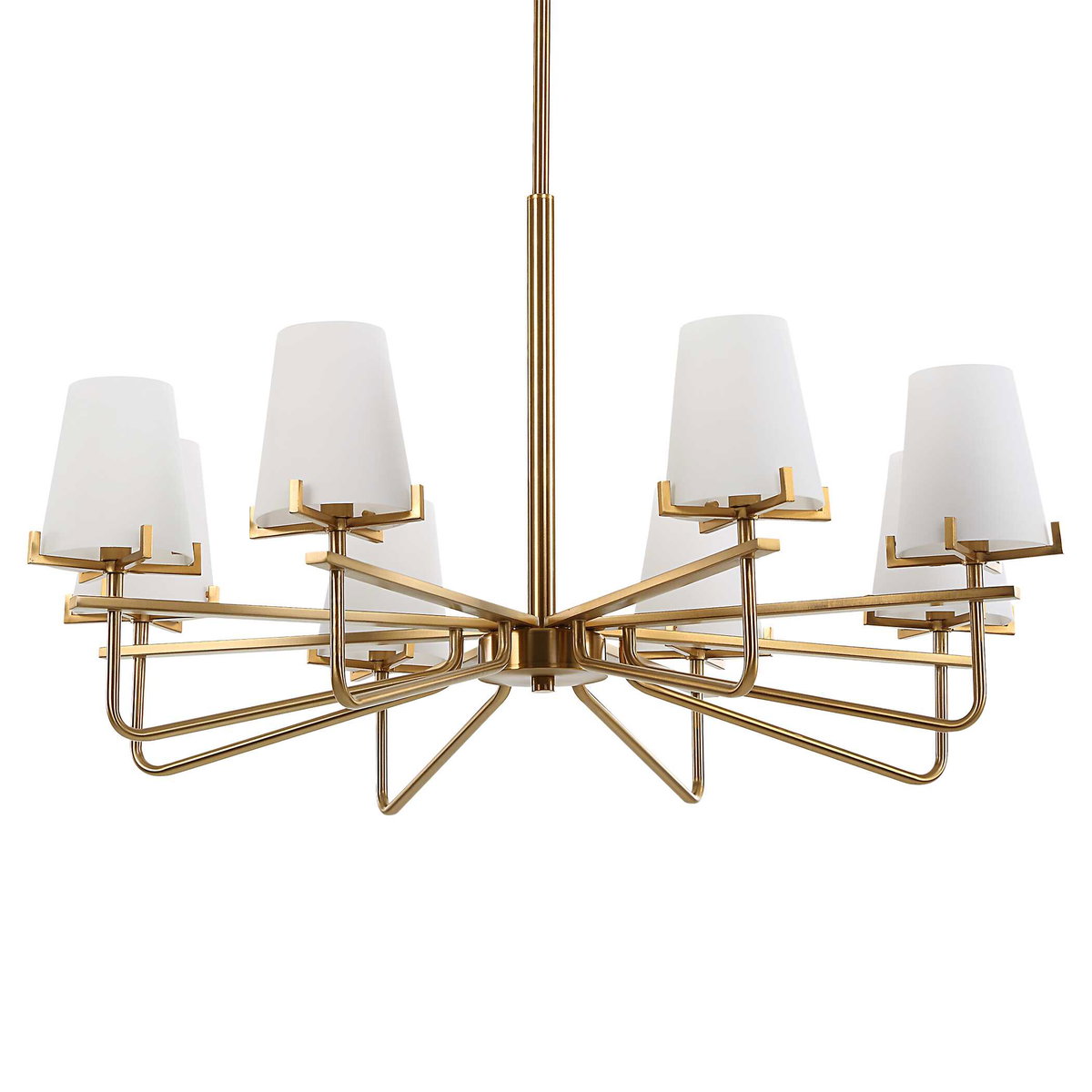 Lassen 8 Light Brass Chandelier, by Uttermost, 36" width x 20.25" height x 36" diameter x 36" depth View 5