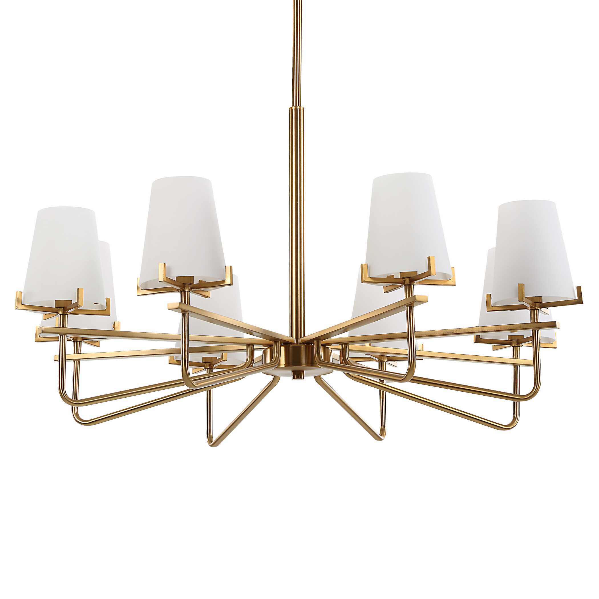 Lassen 8 Light Brass Chandelier large image 