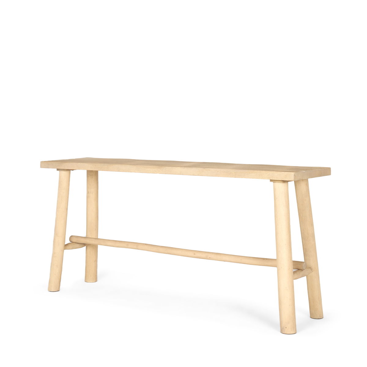 Sekou Light Brown Wooden Craftsman Console Table, by Mercana, 66" length x 16" width x 30.75" height View 1