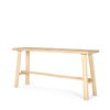 Sekou Light Brown Wooden Craftsman Console Table, by Mercana, 66" length x 16" width x 30.75" height thumbnail 1