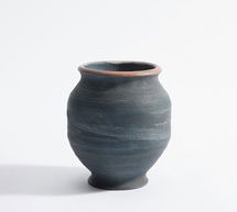 Online Designer Living Room Indigo Artisan Vases, Medium Round, Blue