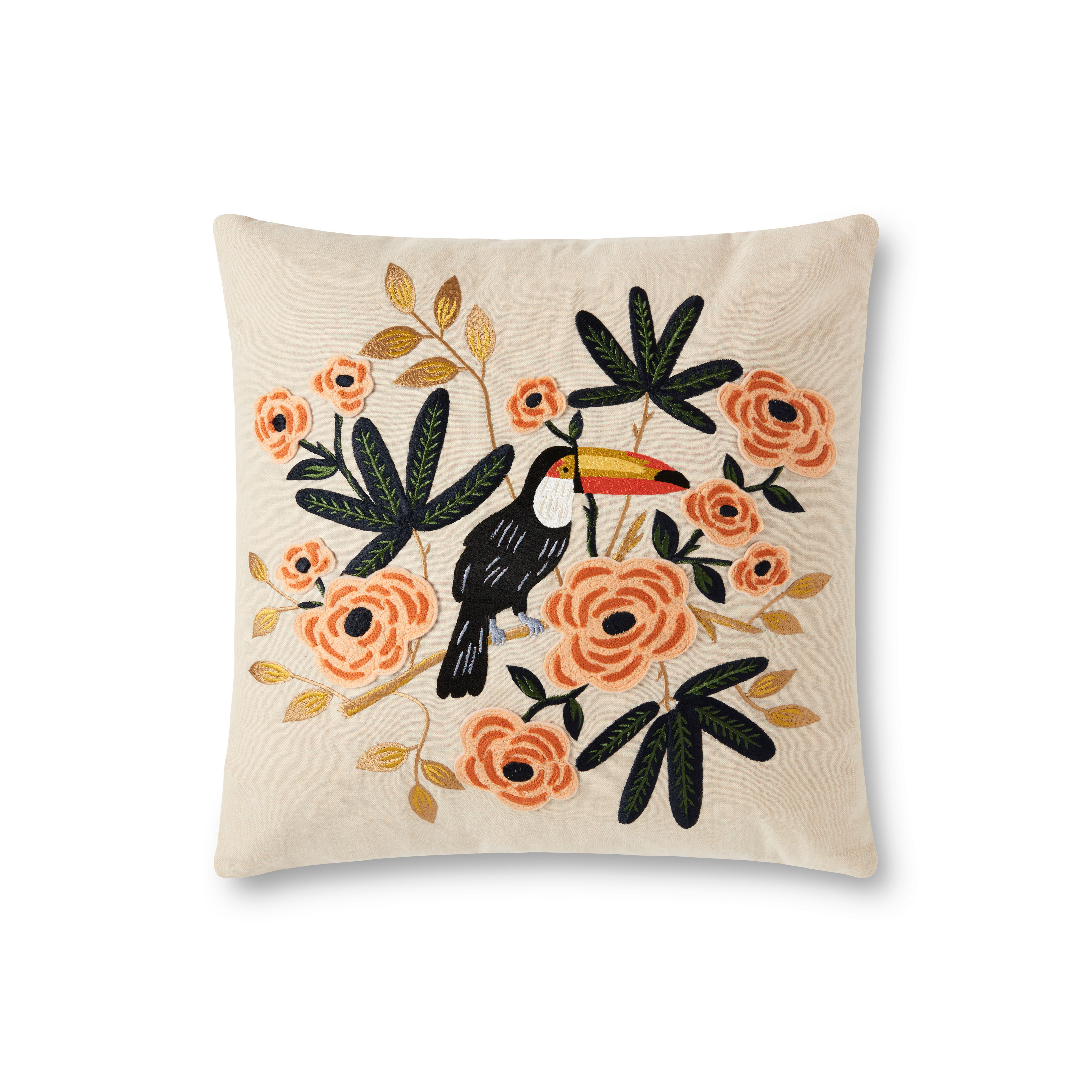 Rifle Paper Co. x Loloi Pillows Pillow, Decorative Pillow, 18" length x 18" width View 1