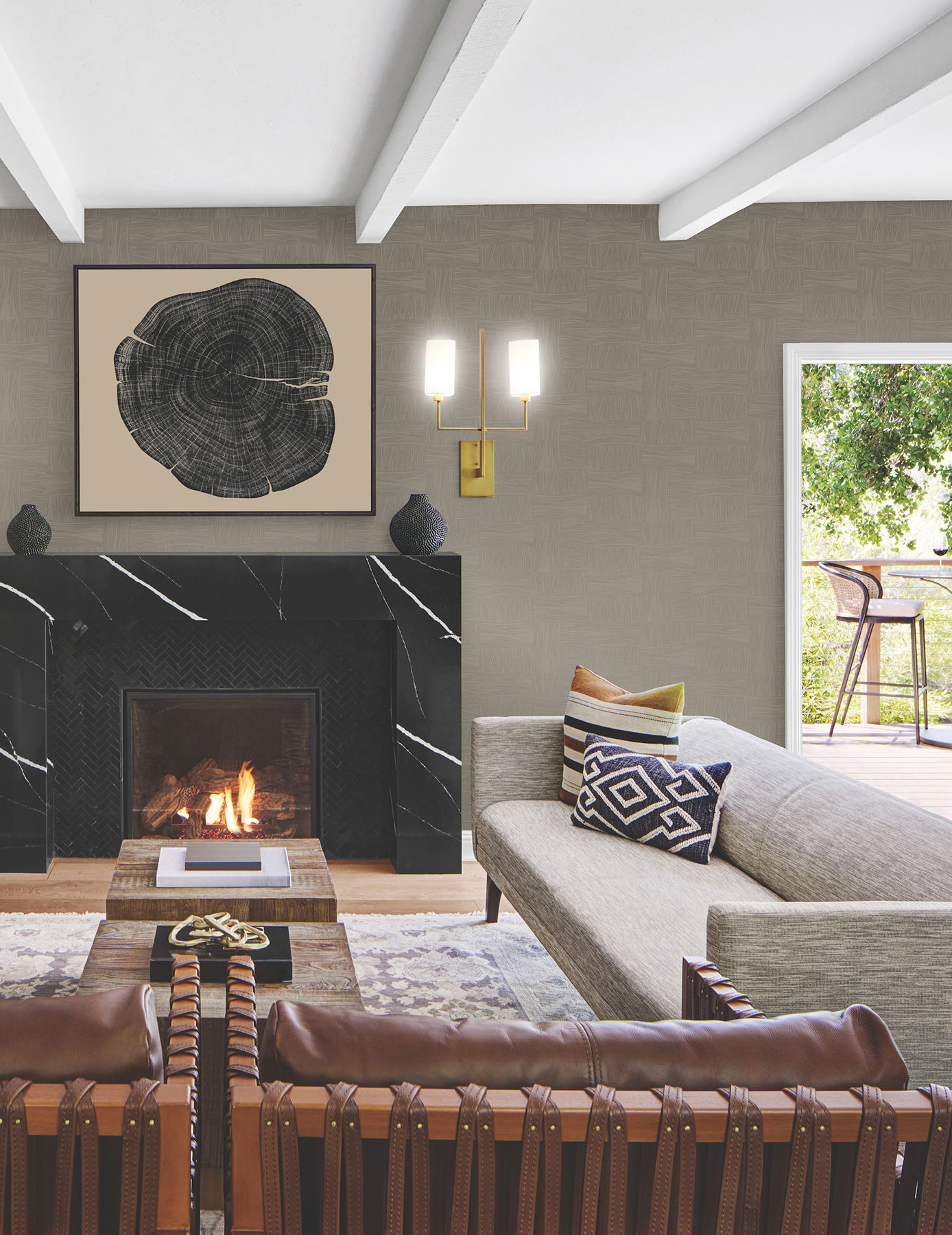 Wicker Dot Mocha Wallpaper, by York Wall, 27' length x 2'3" width x 0.02" depth View 3