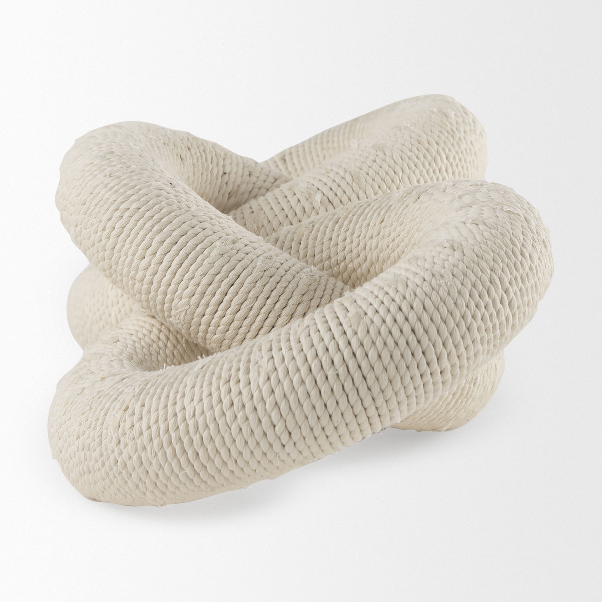 Alize Cotton Rope Wrapped Solid Wood Circular Chain Link Decorative Object large image 