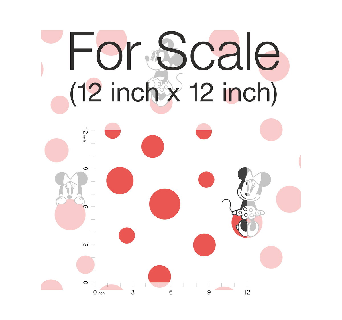Disney Minnie Mouse Dots Red Wallpaper, by York Wall, 33' length x 1'8.5" width x 0.02" depth View 3