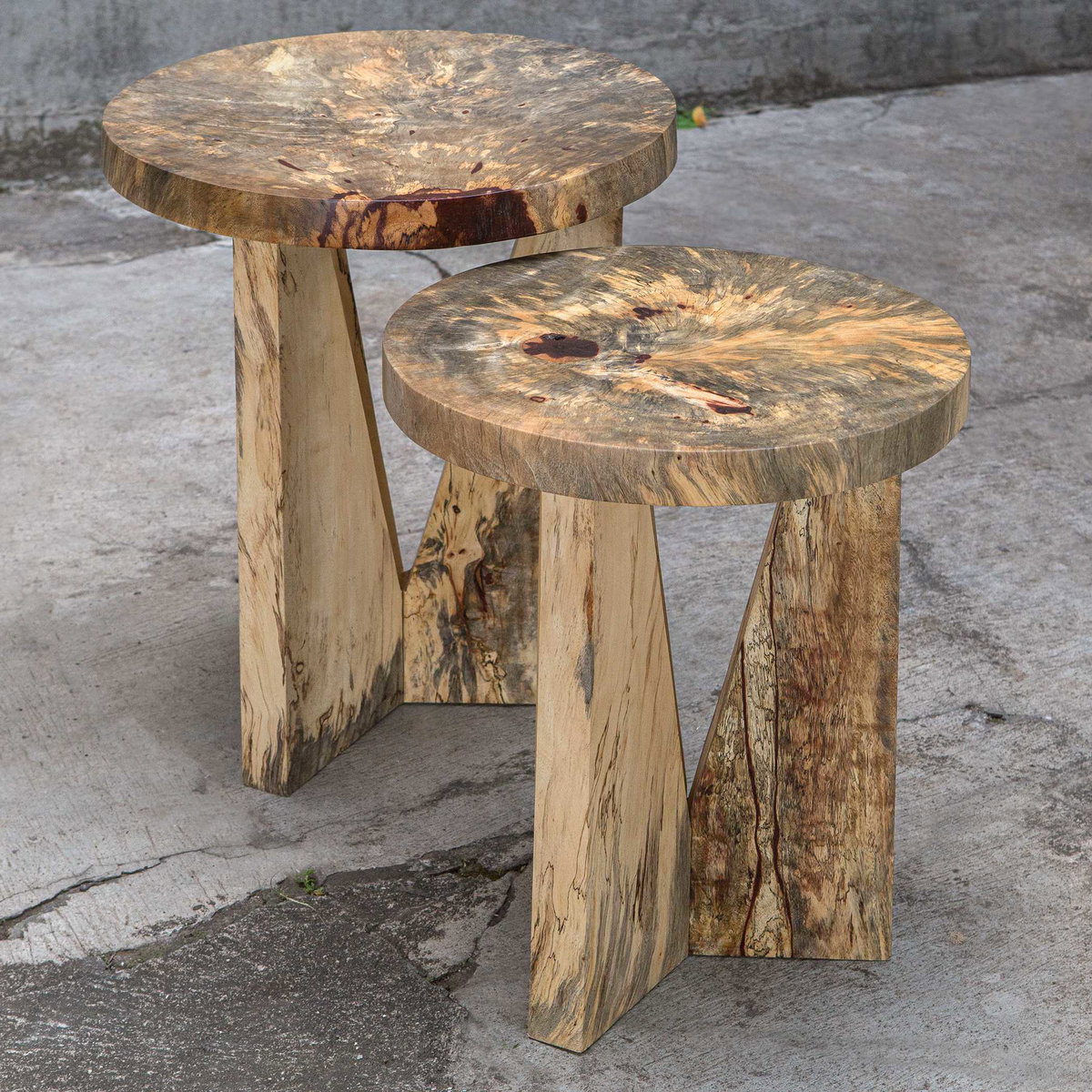 Nadette Natural Nesting Tables Set/2, Side & End Table by Uttermost, 18" width x 21.3" height x 18" depth View 4