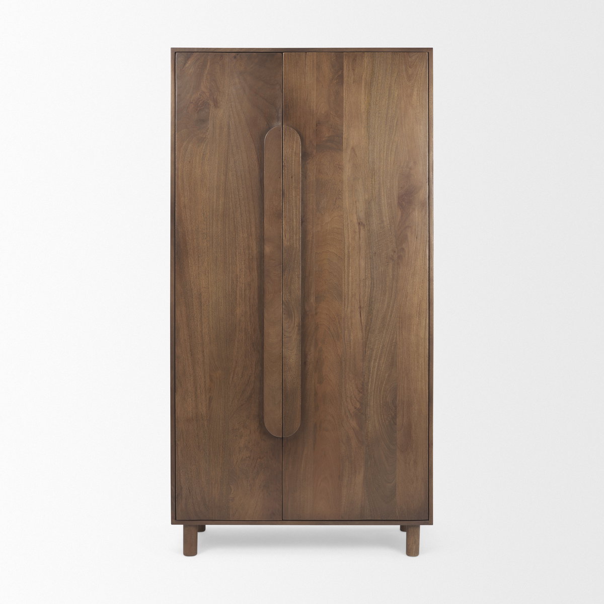 Astrid 36.0L x 17.0W x 70.0H Medium Brown Solid Wood Armoire, Cabinets & Sideboard by Mercana, 36" length x 16" width x 70" height View 4