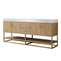 Online Designer Bathroom Annice 72'' Double Bathroom Vanity with Engineered Stone Top