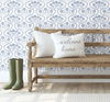 Folksy Floral Blue & White Wallpaper 1 Folksy Floral Blue & White Wallpaper thumbnail 1