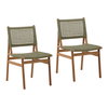 Francisca Outdoor Dining Chair Set of 2 Green, by Dovetail, 18.2" width x 32.87" height x 24.2" depth thumbnail 1