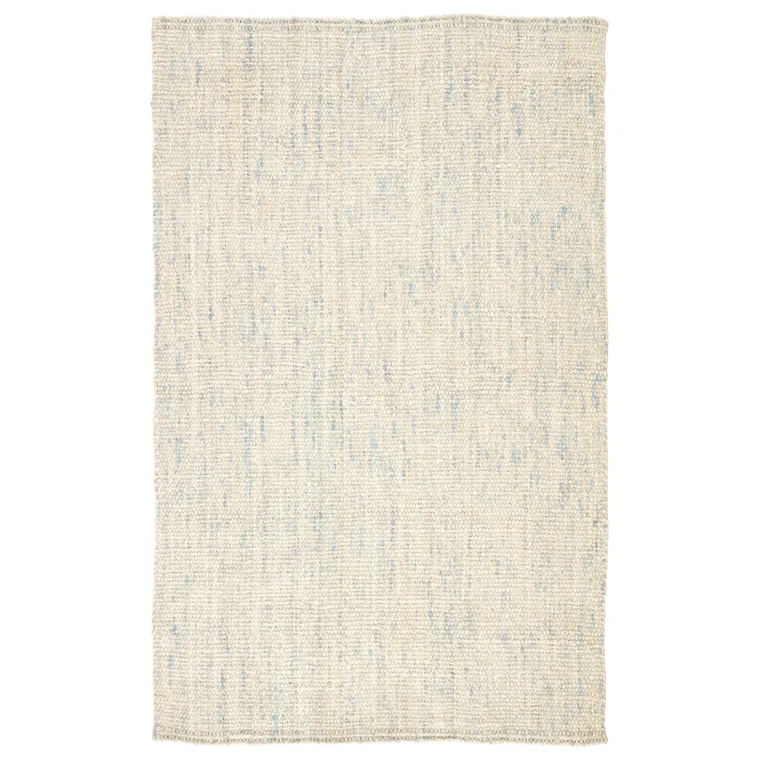 Rutledge Natural Solid Ivory/ Blue Area Rug (5'X8') large image 
