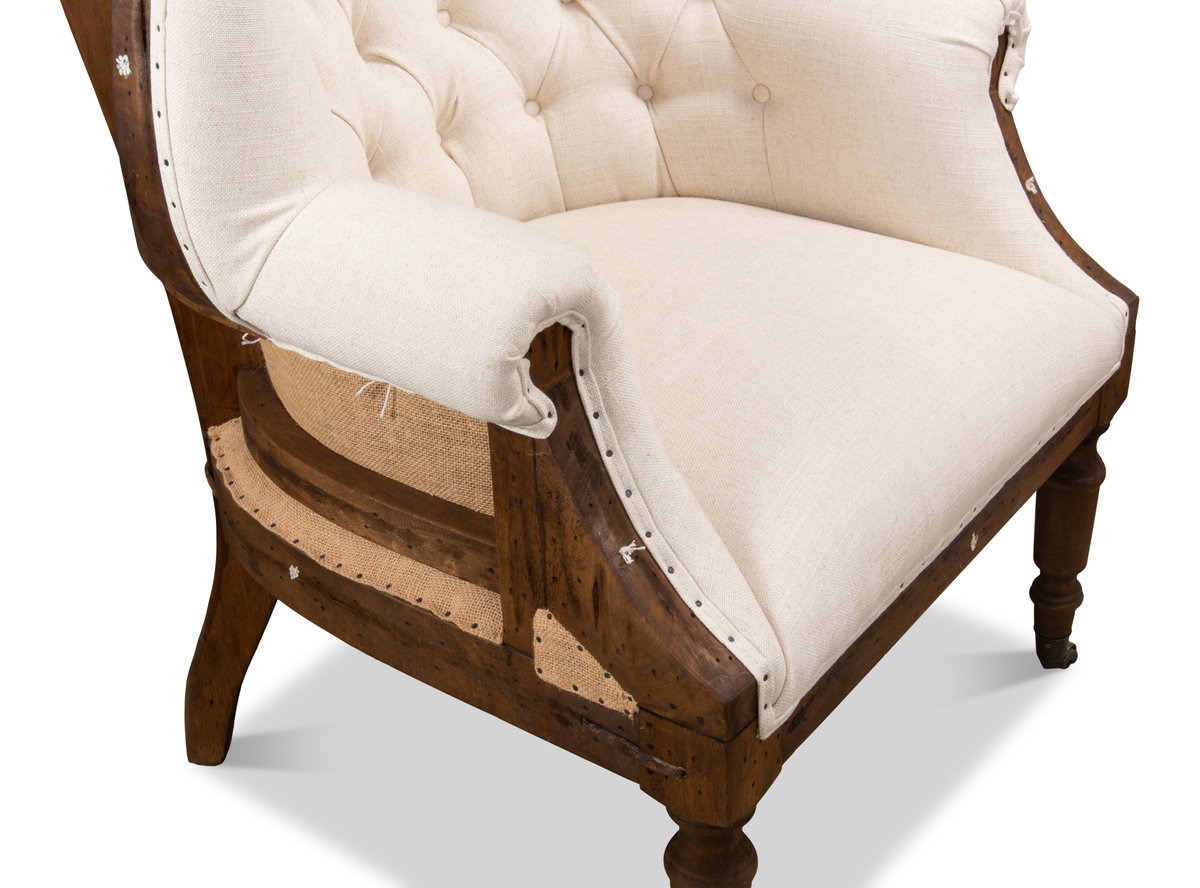 Irish Chair, by Sarreid, 2'9" length x 2'8" width x 3'8" height View 6