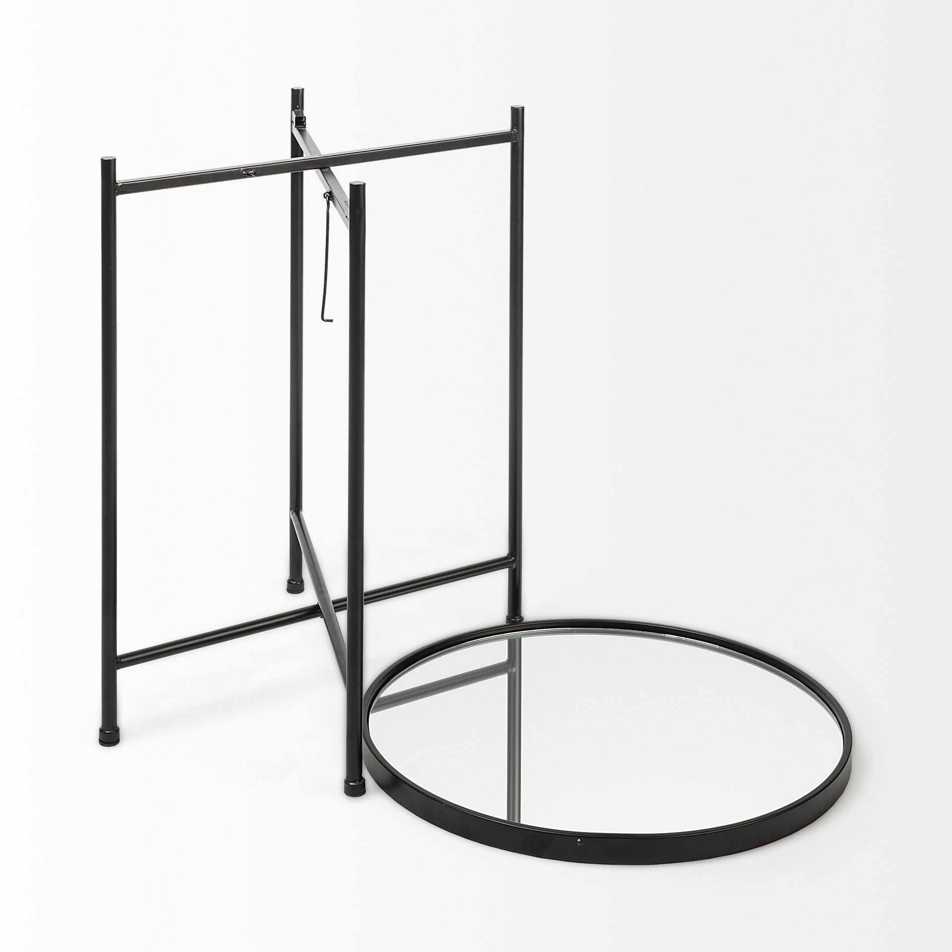 Samantha (Small) Black Mirror Top  Accent Table large image 