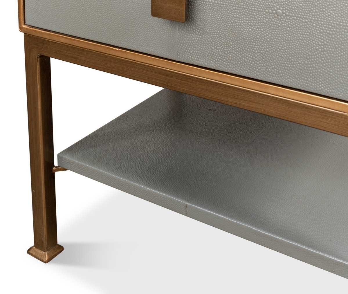 Gillian Two Drawer Nightstand  Storm Gry, by Sarreid, 1'3" length x 1'6" width x 2'1" height View 7