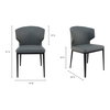 Delaney Dining Chair Grey - Set Of Two, by Moe's Home, 19.5" width x 30" height x 19" depth thumbnail 7