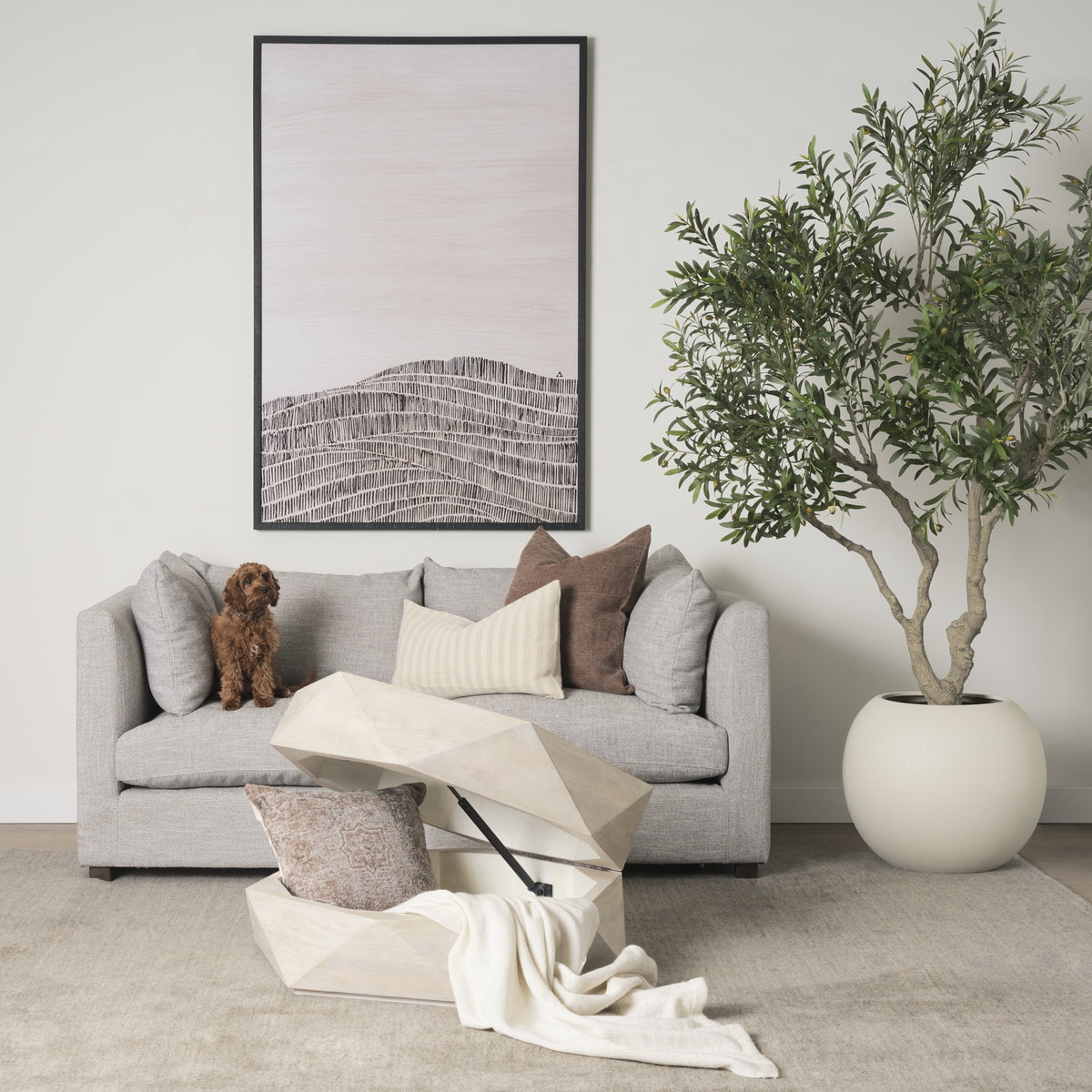 Halston Arm Pillow Light Gray Performance Fabric, Sectional Sofa by Mercana, 18.11" length x 0.39" width x 27.55" height View 2