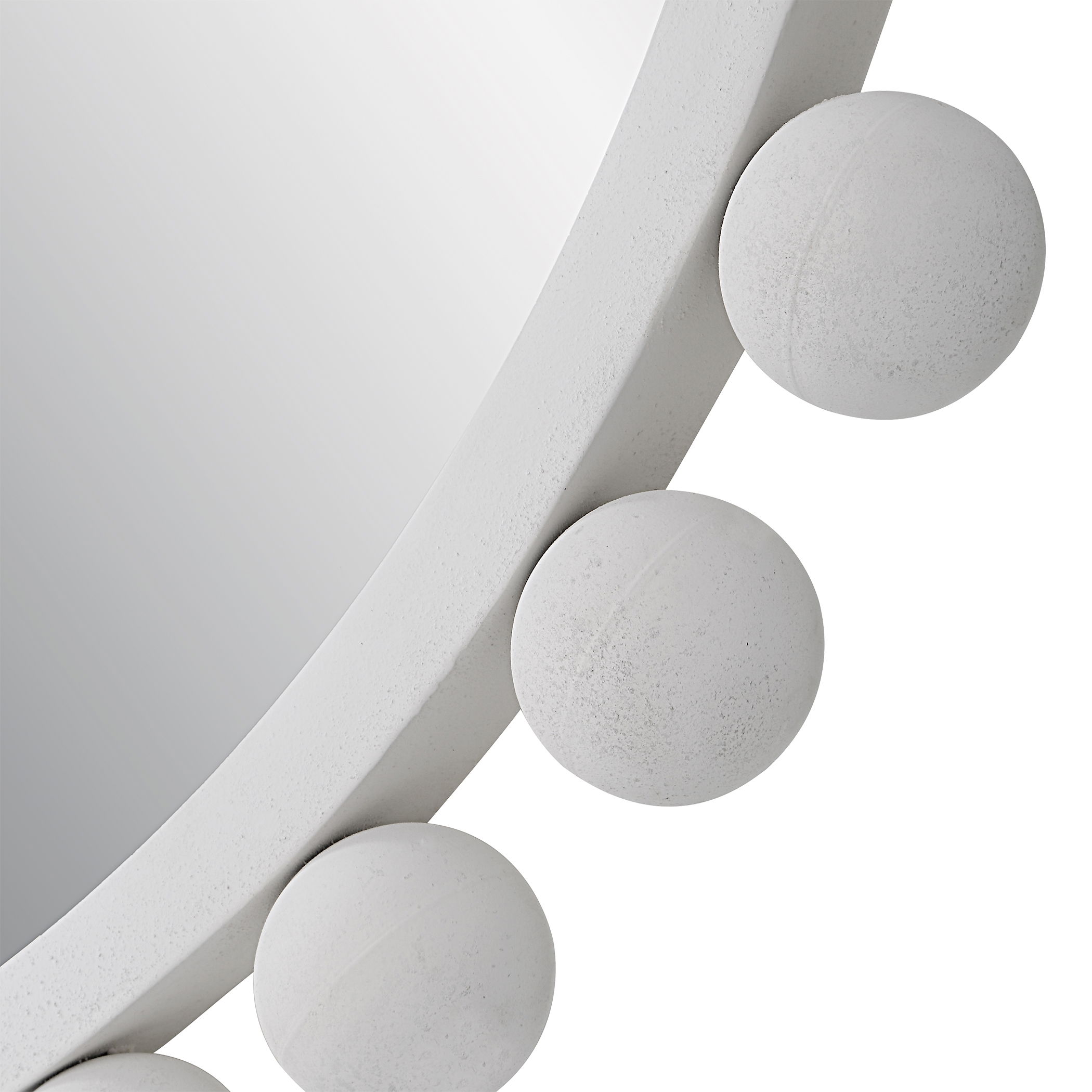 Cyra White Round Mirror large image 