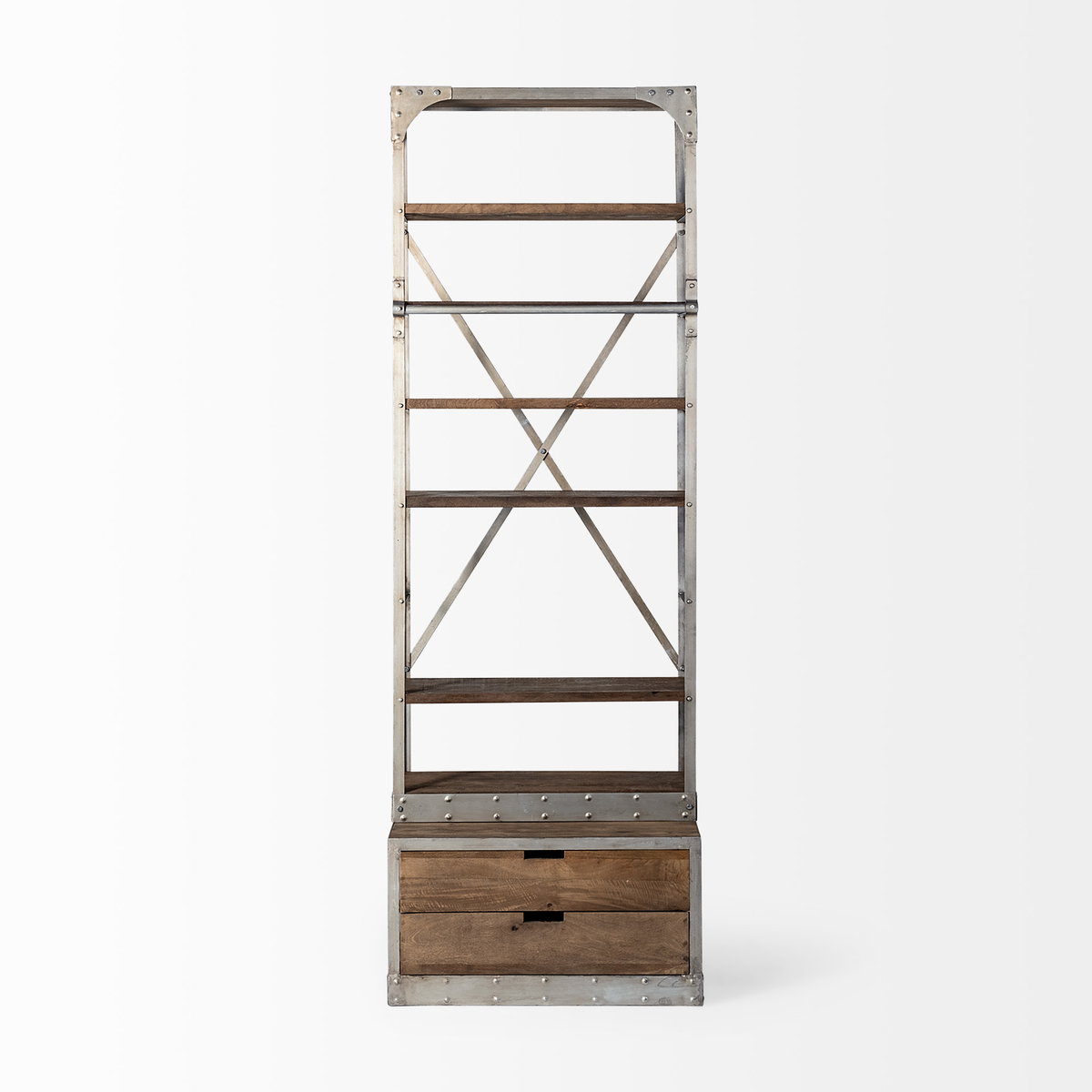 Brodie V, Shelving & Bookcase by Mercana, 32" length x 22" width x 94" height View 2