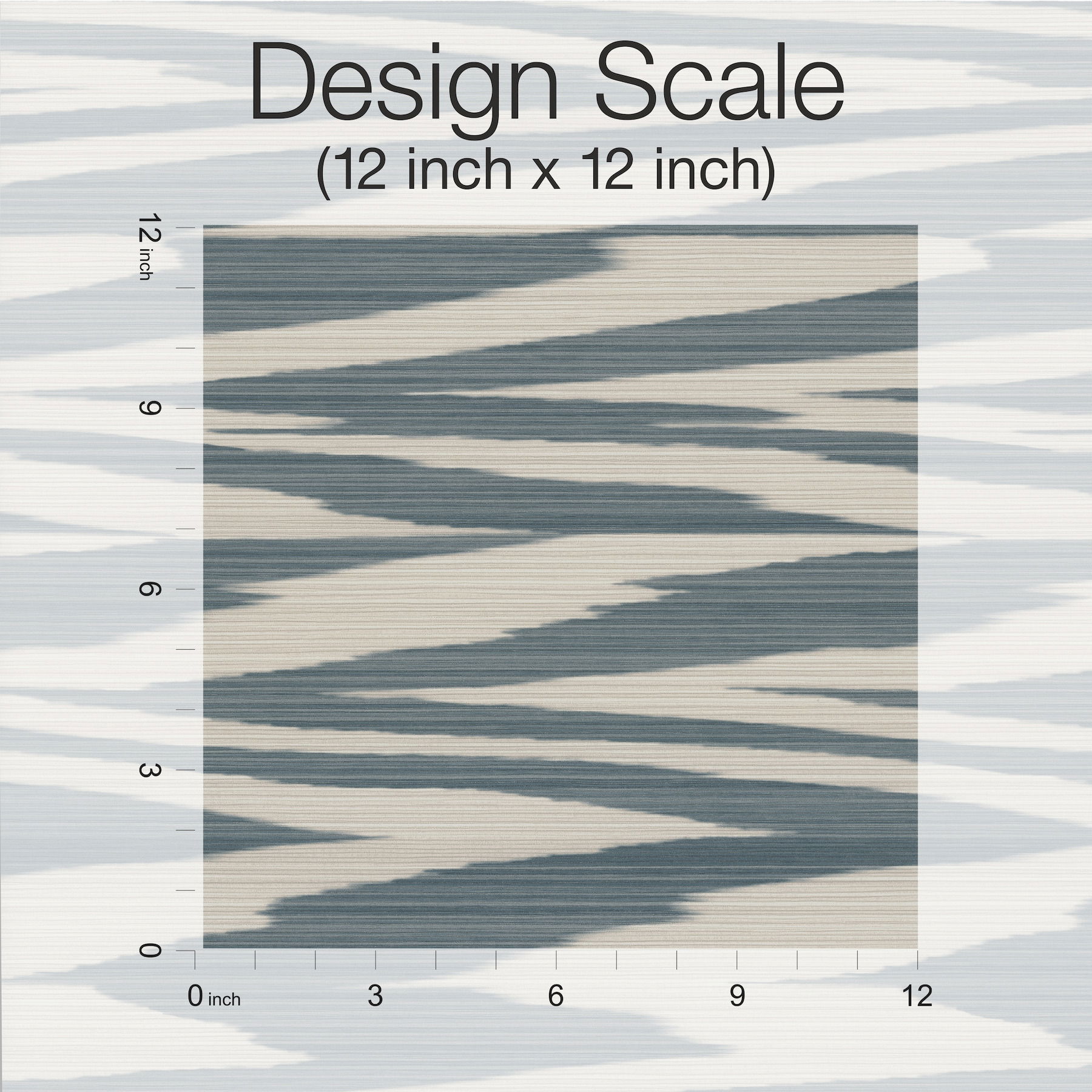 Flamed Zigzag Blue & Cream Wallpaper large image 