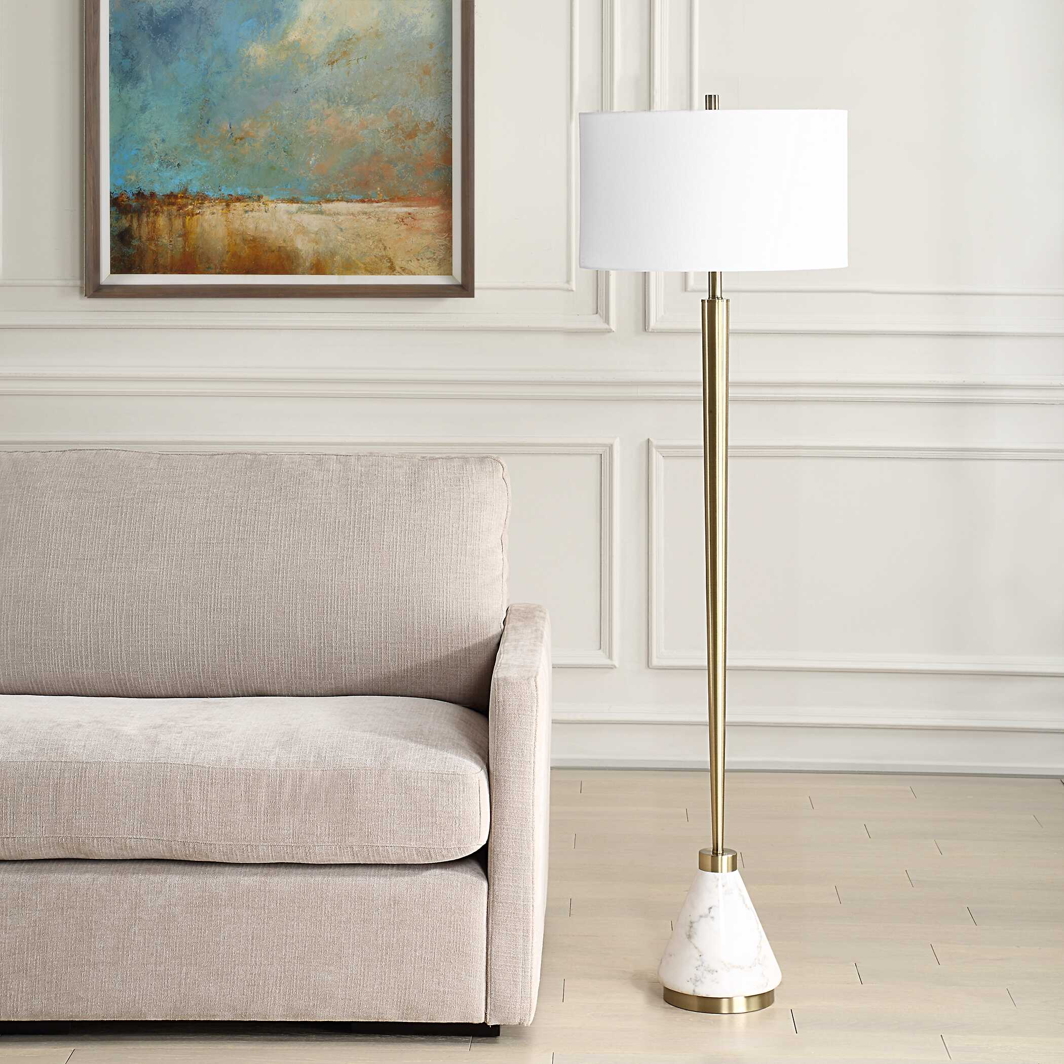 Curran Tapered Metal Floor Lamp large image 
