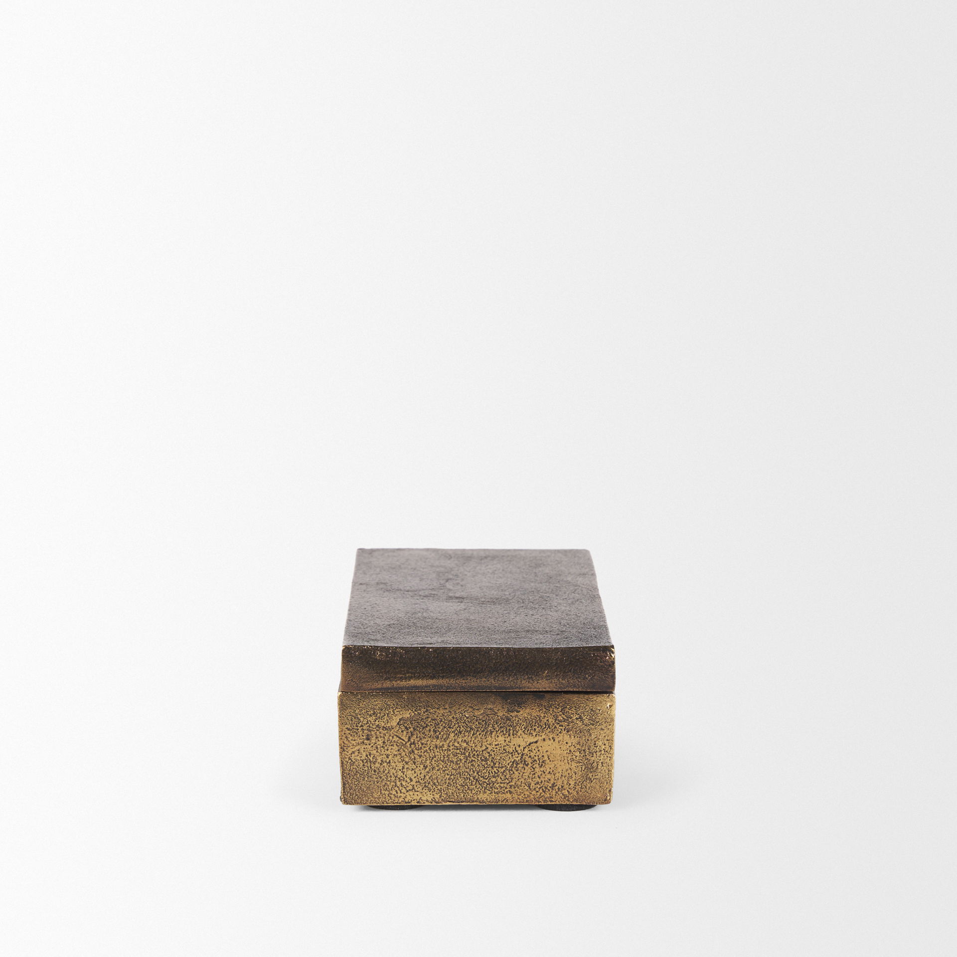 Porschia Small Antiqued Gold Metal Decorative Box, Boxe by Mercana, 7.87" length x 4" width x 2.75" height View 7