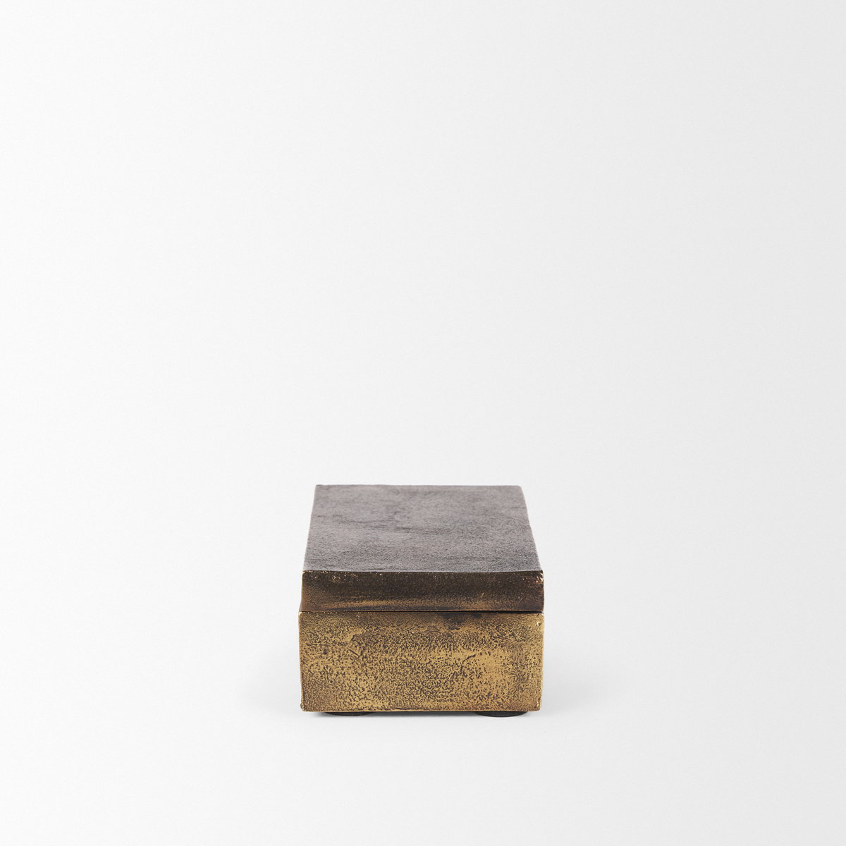 Porschia Small Antiqued Gold Metal Decorative Box, Boxe by Mercana, 7.87" length x 4" width x 2.75" height View 7