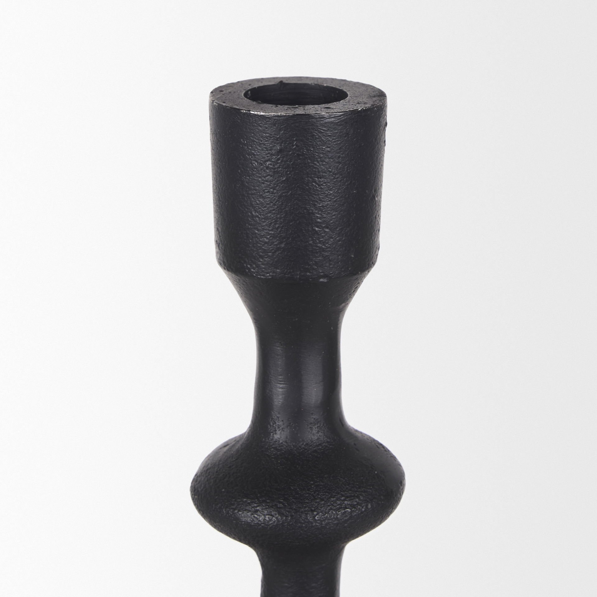 Paolo Matte Black Metal Candle Holder (Set of 3), Candles & Candle Holder by Mercana, 5" length x 5" width x 20" height View 6