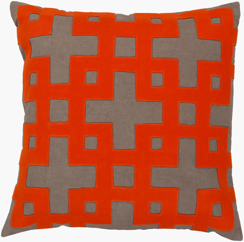 Layered Blocks Accent Pillow Poly, Decorative Pillow by Surya, 22" length x 22" width