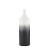 Townley Small White with Black Ombre Metal Vase, by Mercana, 19.69" length x 5.91" width x 5.91" height thumbnail 1