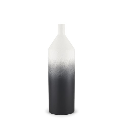 Townley Small White with Black Ombre Metal Vase