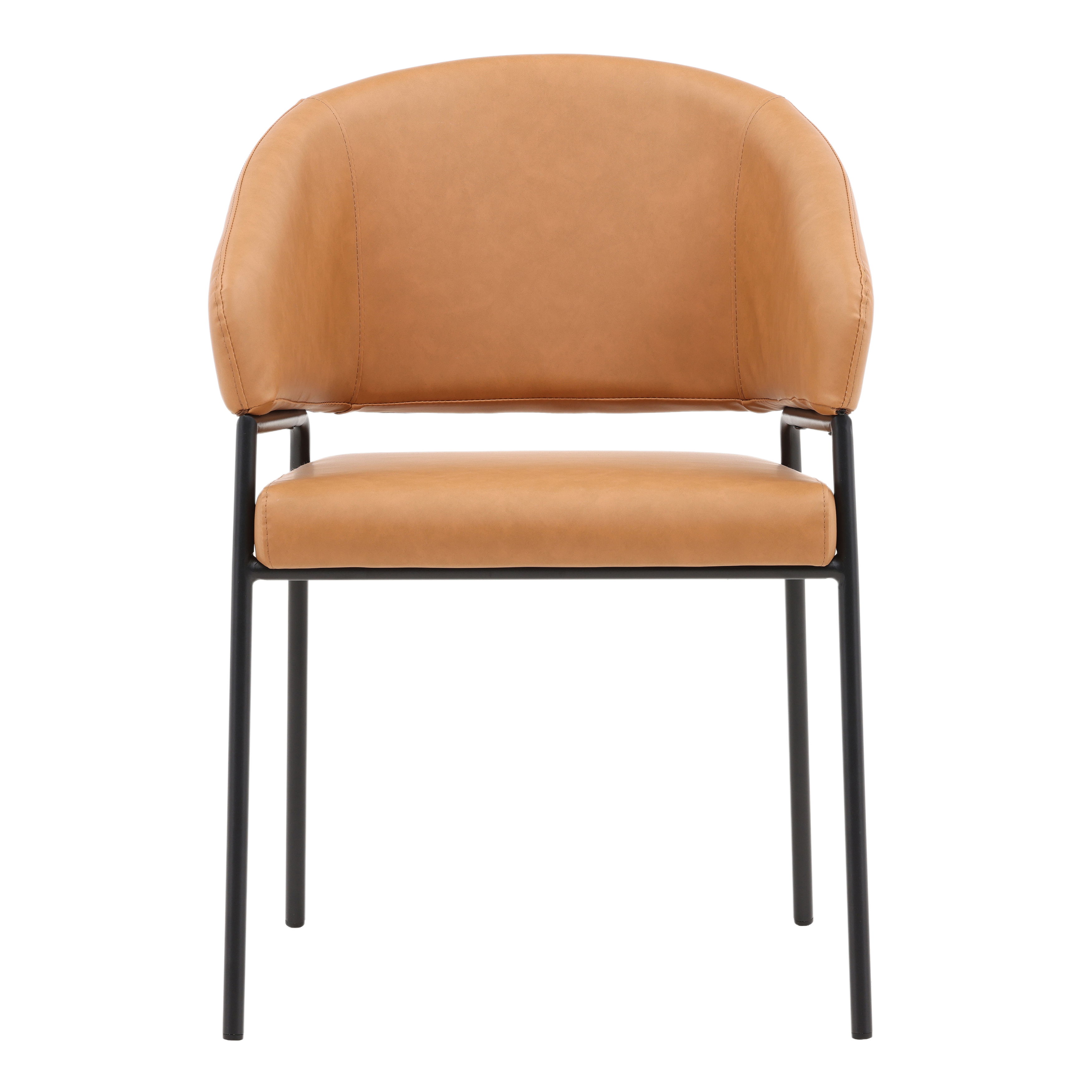 Cathey Dining Chair Set of 2 Camel, by Dovetail, 22.25" width x 33" height x 23" depth View 2