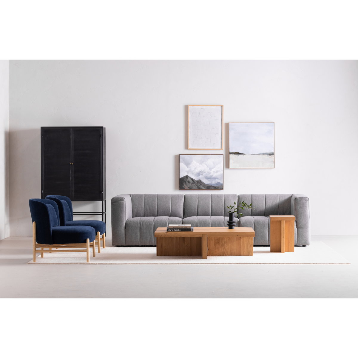 Folke Rectangular Coffee Table Natural, by Moe's Home, 50" width x 13.5" height x 31" depth View 8