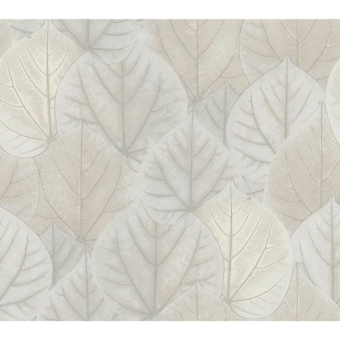 Leaf Concerto Grey Wallpaper