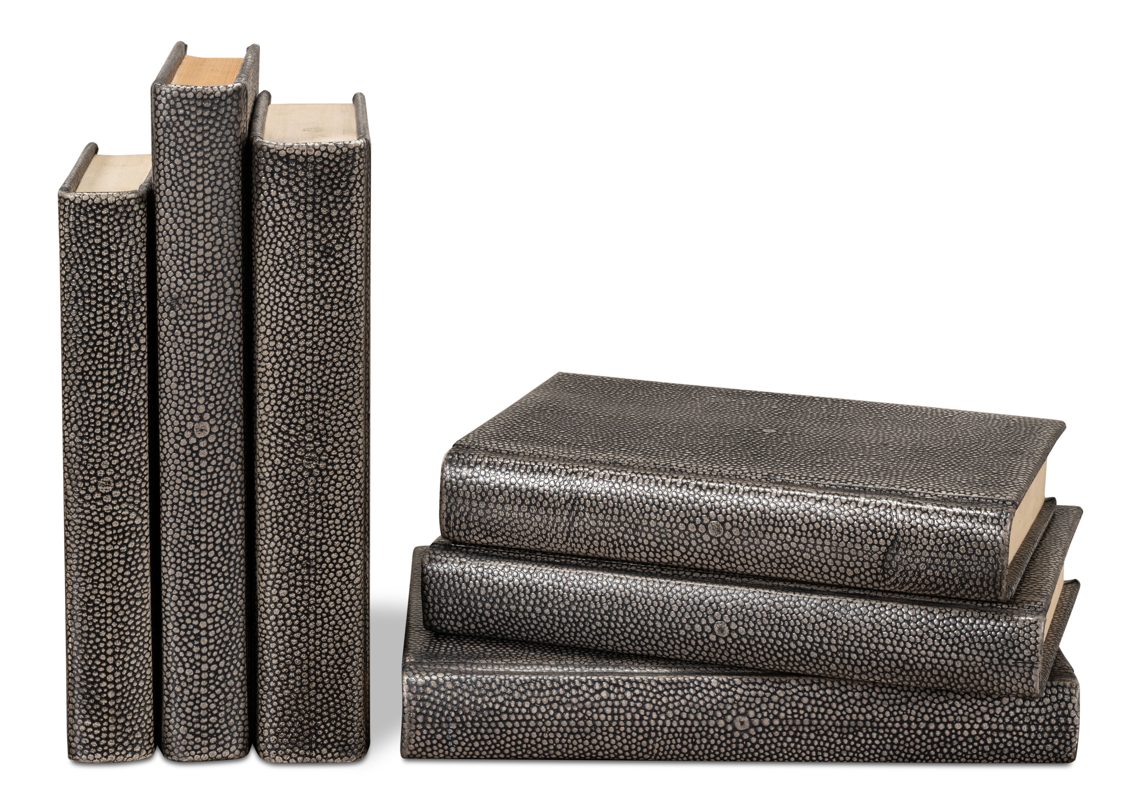 Shagreen Books, Set Of 12, Antique Grey large image 