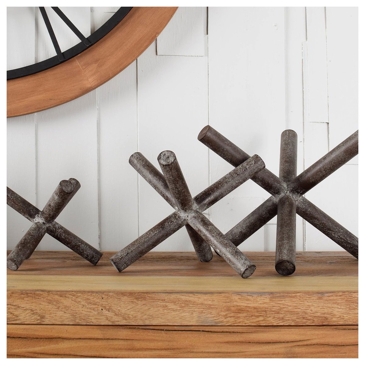 Astericks II (Medium) 8L x 7W Brown Metal Decor Object, Decorative Object by Mercana, 8.07" length x 7.28" width x 6.3" height View 2