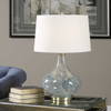 Celinda Blue Gray Glass Lamp, Table Lamp by Uttermost, 15.5" width x 24.75" height x 14" depth thumbnail 4