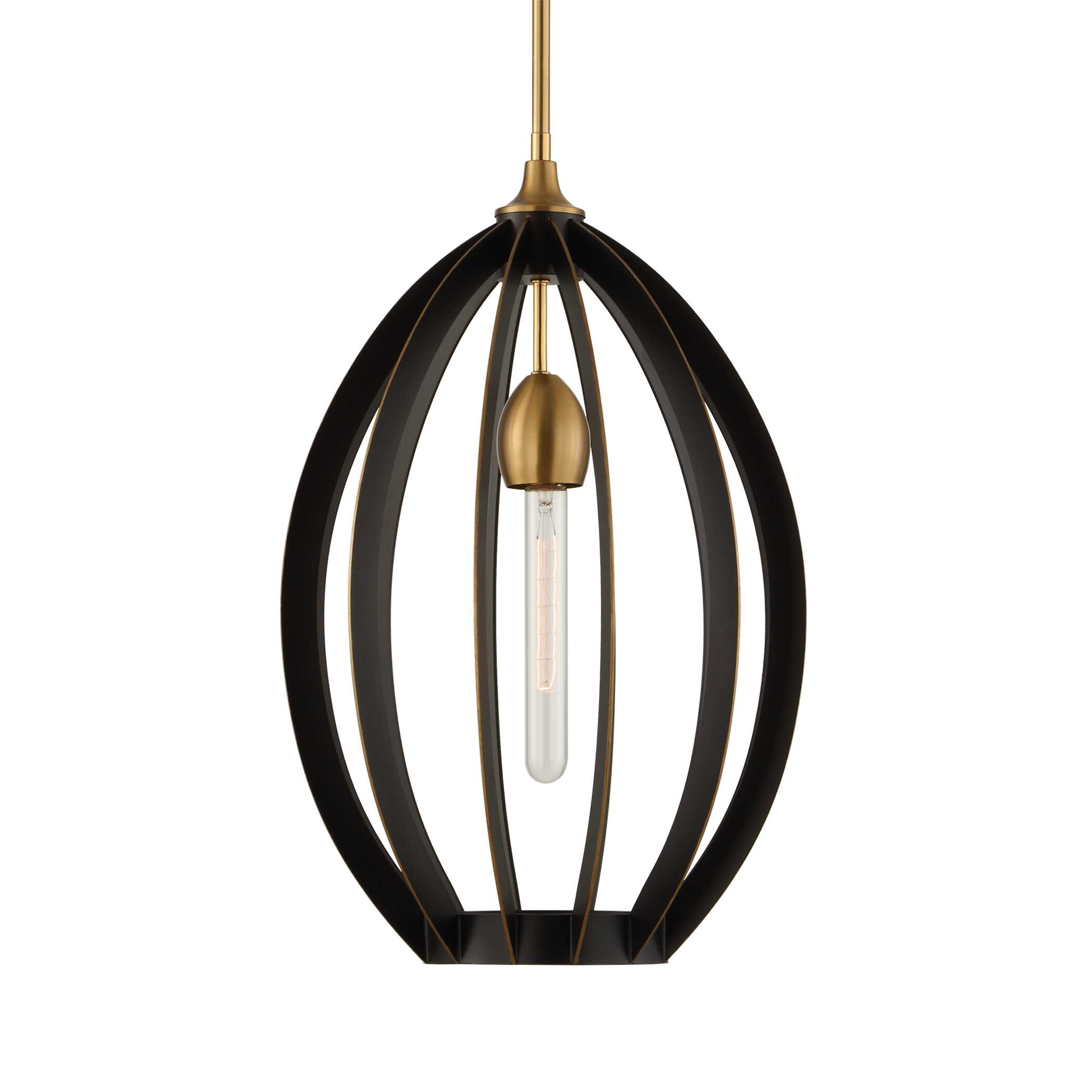 Darby 1 Light Architectural Oval Pendant large image 