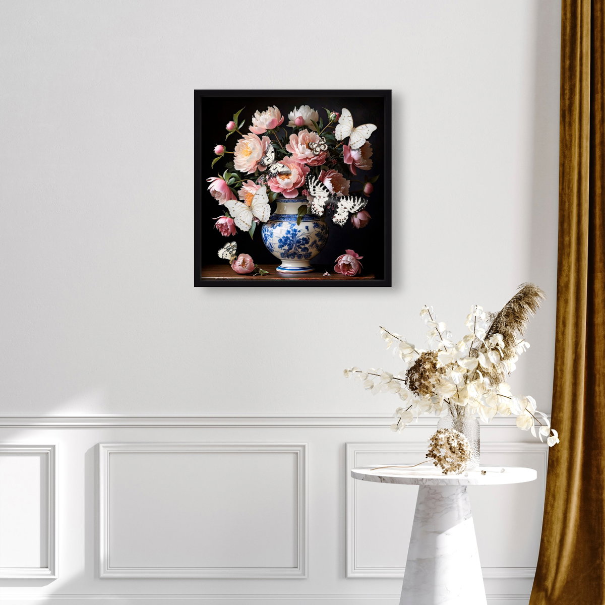 Ode to Peonies - With 3-D Butterflies (No Embellishment), Art by Oliver Gal,  24x24 View 8
