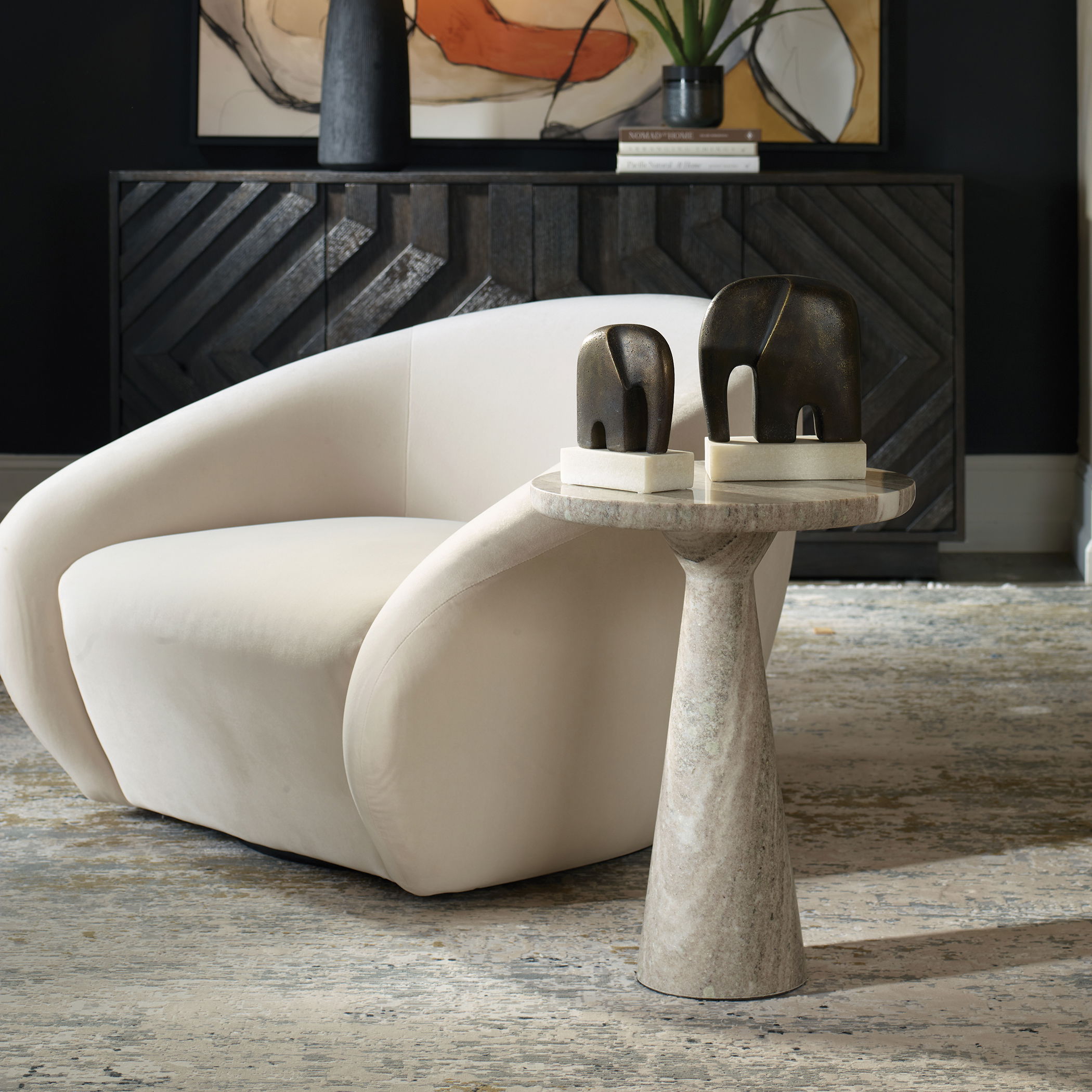 Stour Marble Accent Table large image 