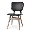 Haden I Black Faux-Leather Wrap Brown Solid Wood and Iron Base Dining Chair thumbnail 0