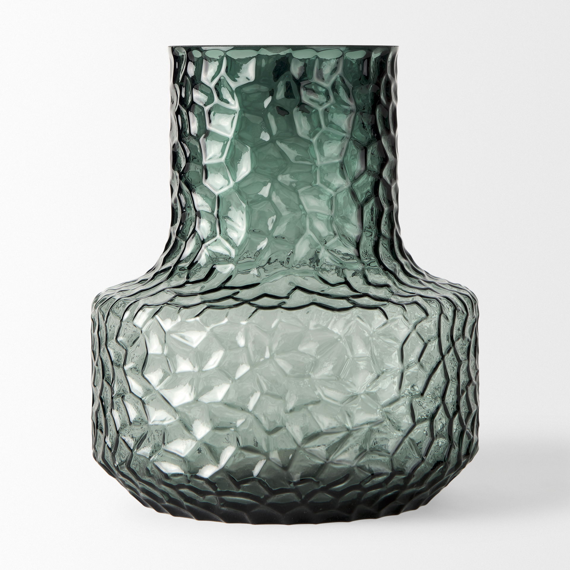 Jolene 7' Green Waterglass Glass Vase, by Mercana, 6.3" length x 6.3" width x 7.2" height View 5