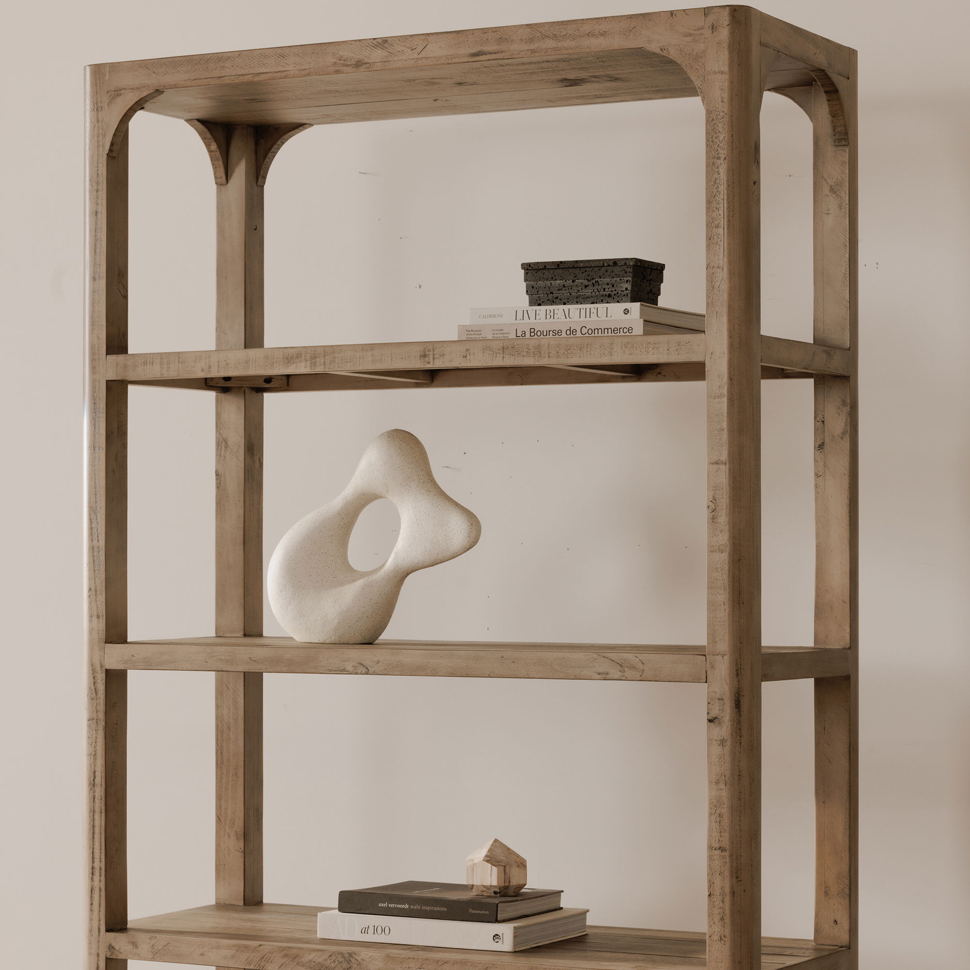 Abbott Bookshelf Brown, Shelving & Bookcase by Moe's Home, 45" width x 91.25" height x 18" depth View 8