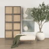 Sina Brown Oak Wood with Natural Rattan 2 Door Curio Cabinet thumbnail 1