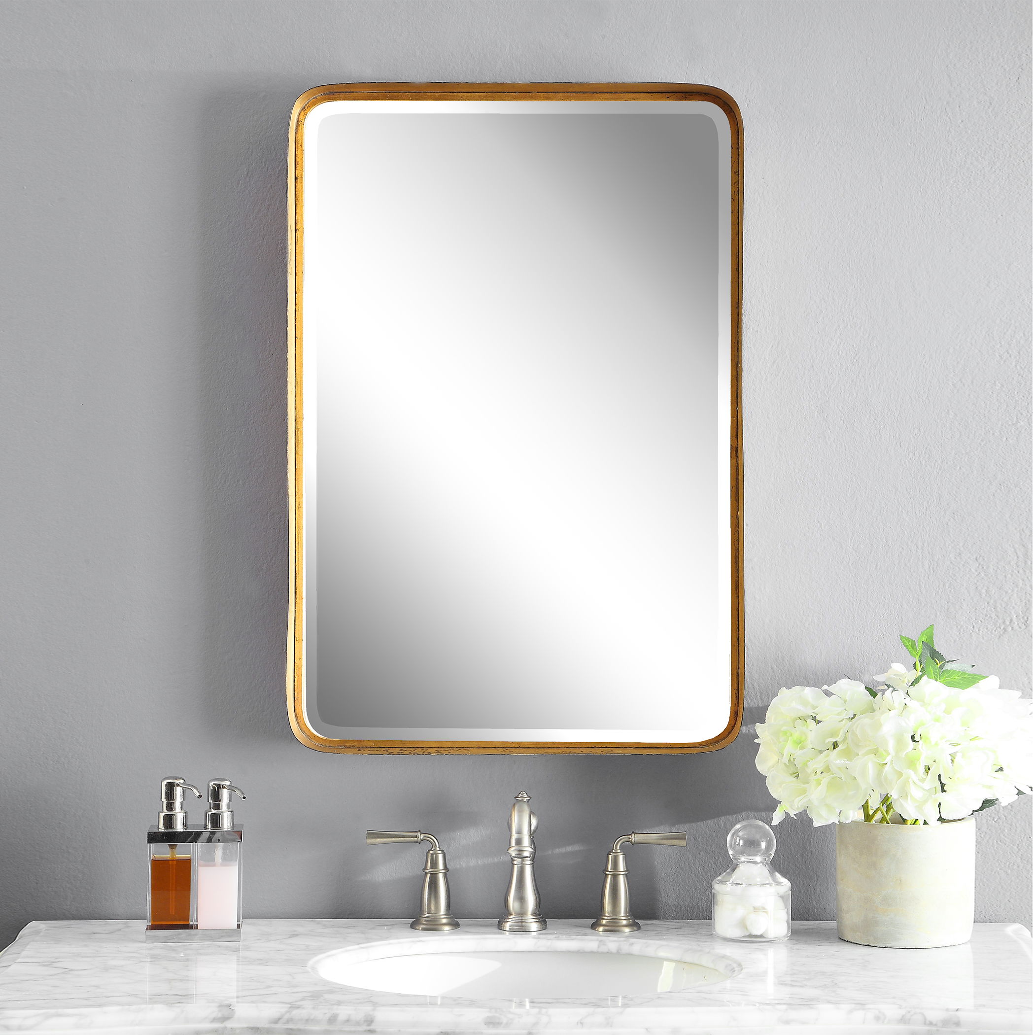 Crofton Antique Gold Mirror large image 