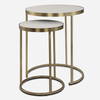 Aragon White Nesting Tables Set/2, Side & End Table by Uttermost, 19.5" width x 24" height x 19.5" depth thumbnail 1