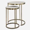 Aragon White Nesting Tables Set/2, Side & End Table by Uttermost, 19.5" width x 24" height x 19.5" depth thumbnail 1